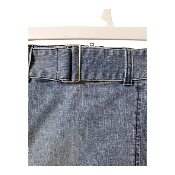 Juicy Couture Denim Pencil Skirt With Slit And Belt. Size 27 New Lightwash - Picture 6 of 6